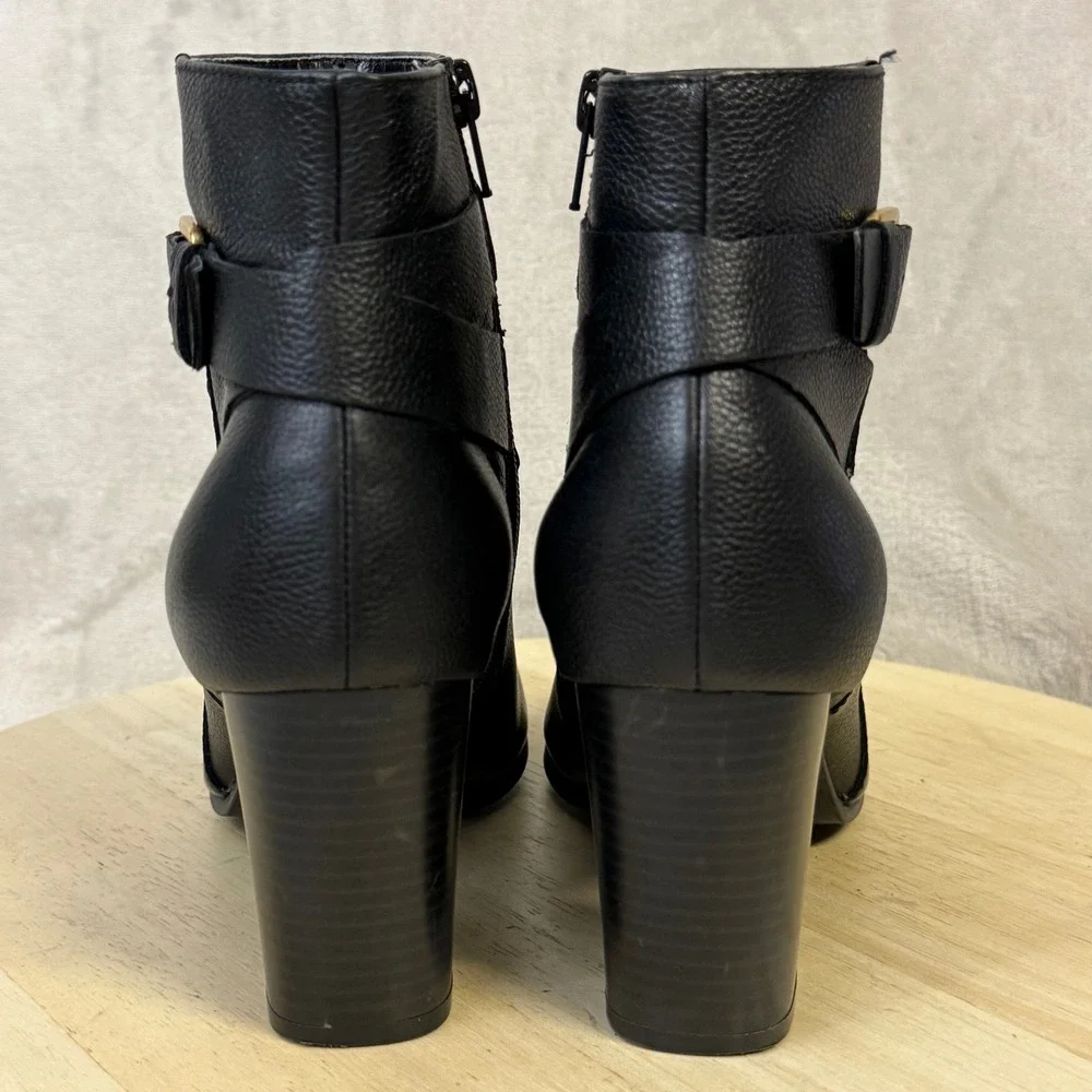 Cole Haan Signature Grand.OS Pebbled Leather Buckle Ankle Boots W02756 8.5B